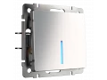 Выключатель 1-клавишный проходной с подсветкой /WL02-SW-1G-2W-LED (глянцевый никель)