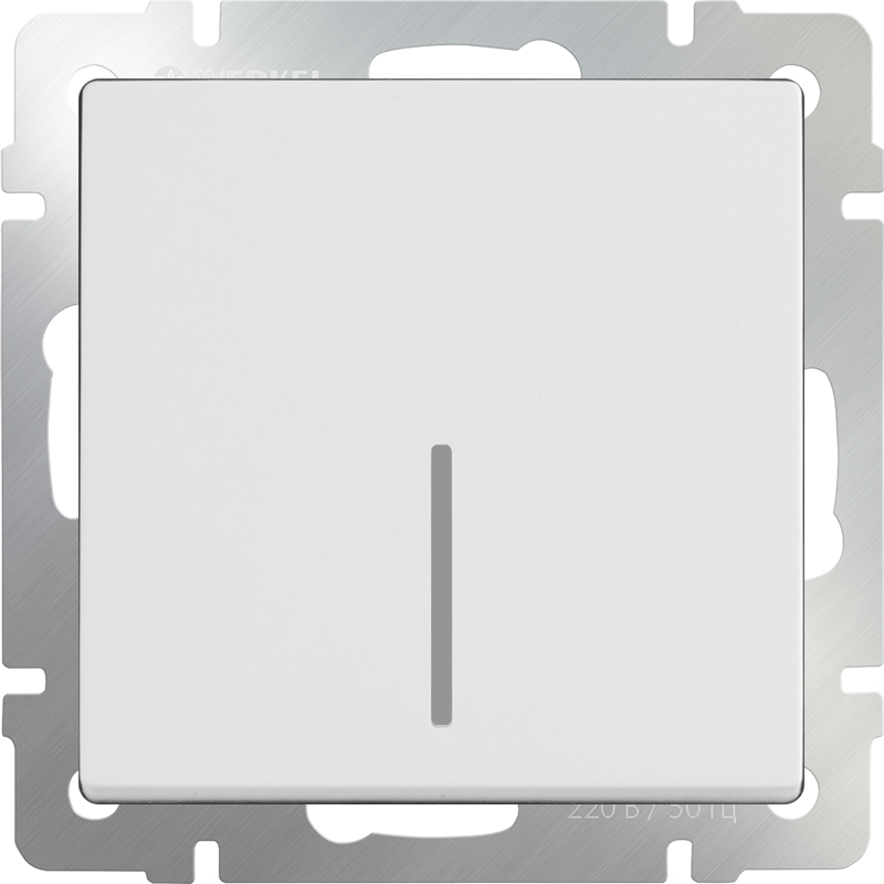Выключатель 1-клавишный с подсветкой /WL01-SW-1G-LED (белый)