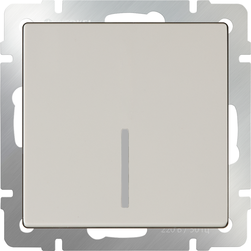 Выключатель 1-клавишный с подсветкой /WL03-SW-1G-LED (слоновая кость)