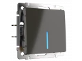Выключатель 1-клавишный с подсветкой /WL07-SW-1G-LED (серо-коричневый)