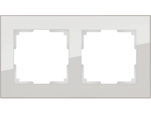 Рамка на 2 поста /WL01-Frame-02 (дымчатый, стекло)