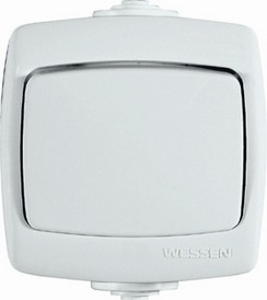 РОНДО IP44 О/У 1-клавишный ПЕРЕКЛЮЧАТЕЛЬ 10А, 250В, БЕЛЫЙ. Россия