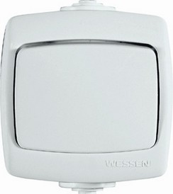 РОНДО IP44 О/У 1-клавишный ПЕРЕКЛЮЧАТЕЛЬ 10А, 250В, БЕЛЫЙ. Россия