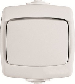 РОНДО IP44 О/У 1-клавишный ПЕРЕКЛЮЧАТЕЛЬ 10А, 250В, БЕЛЫЙ. Россия