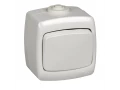 РОНДО IP44 О/У 1-клавишный ПЕРЕКЛЮЧАТЕЛЬ 10А, 250В, БЕЛЫЙ. Россия
