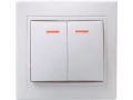 Выключатель 2-клавишный ВС10-2-1-КБ с иникатором 10А КВАРТА (белый)