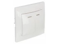Выключатель 2-клавишный ВС10-2-1-КБ с иникатором 10А КВАРТА (белый)