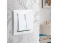 Выключатель 2-клавишный проходной с подсветкой /WL01-SW-2G-2W-LED (белый)