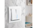 Выключатель 2-клавишный проходной с подсветкой /WL01-SW-2G-2W-LED (белый)