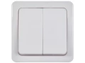 Выключатель 2-клавишный ВС 20-2-0-ГПБ открытой установки IP54 ГЕРМЕС PLUS (белый) ИЭК