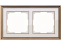 WL17-Frame-02/ Электроустановочные изделия Рамка на 2 поста (золото/белый)