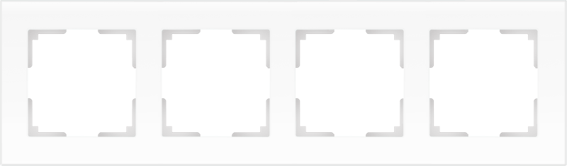 Рамка на 4 поста /WL01-Frame-04 (белый, стекло)