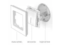 Выключатель 1-клавишный проходной с подсветкой /WL06-SW-1G-2W-LED (серебряный)