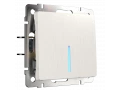 Выключатель 1-клавишный проходной с подсветкой /WL13-SW-1G-2W-LED (перламутровый рифленый)