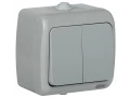 Выключатель 2-клавишный ВС-20-2-0-A 2 открытой установки 10А IP54 AQUATIC ИЭК