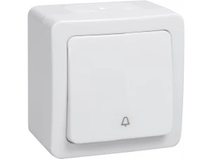 Выключатель ВСк20-1-0-ГПБ 1кл  кноп. о/у  IP54 (цвет клавиш: белый) ГЕРМЕС PLUS ИЭК