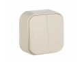 Выключатель 2-клавишный 10А слоновая кость QUTEO /782232/