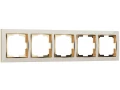 Рамка на 5 постов /WL03-Frame-05-ivory-GD (слоновая кость/золото)