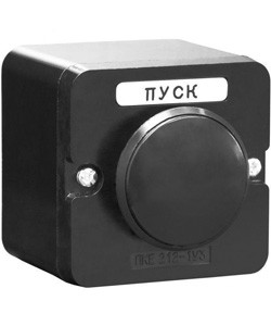 Пост управления ПКЕ 222-1 У2, 10А, 660В, 1 элемент, чёрный гриб, накладной, IP54, (ЭТ)
