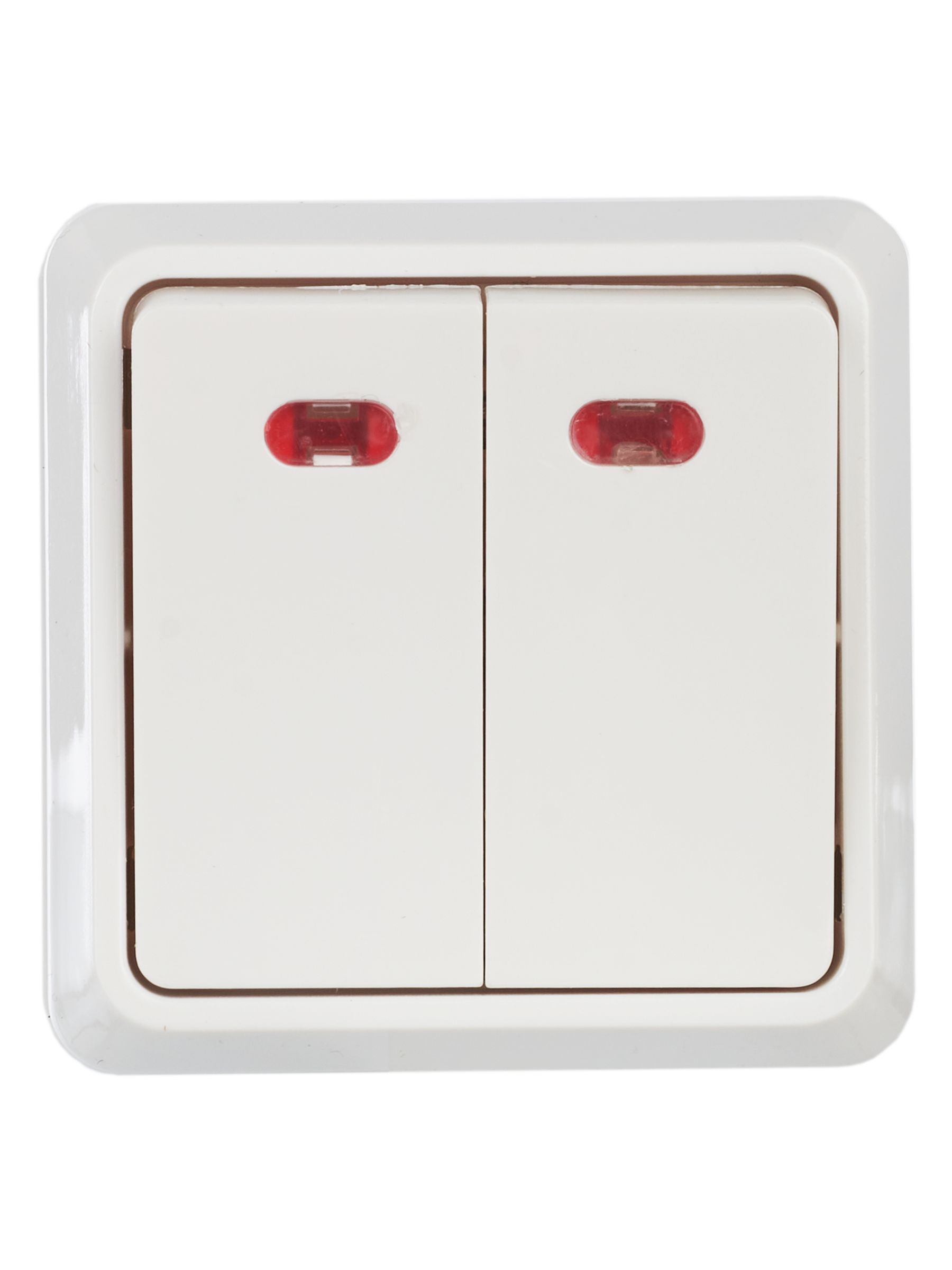 Выключатель ВС20-2-1-ОБ 2 клавишный с индикацией 10А ОКТАВА (белый) ИЭК