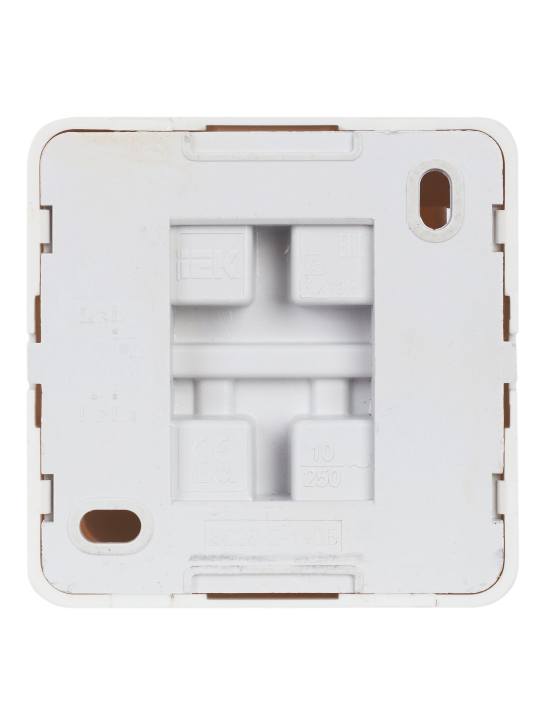 Выключатель ВС20-2-1-ОБ 2 клавишный с индикацией 10А ОКТАВА (белый) ИЭК