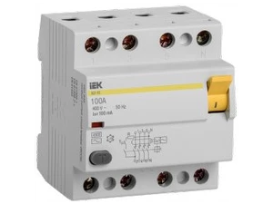 УЗО 4-полюс. 100 А 100 mA ИЭК