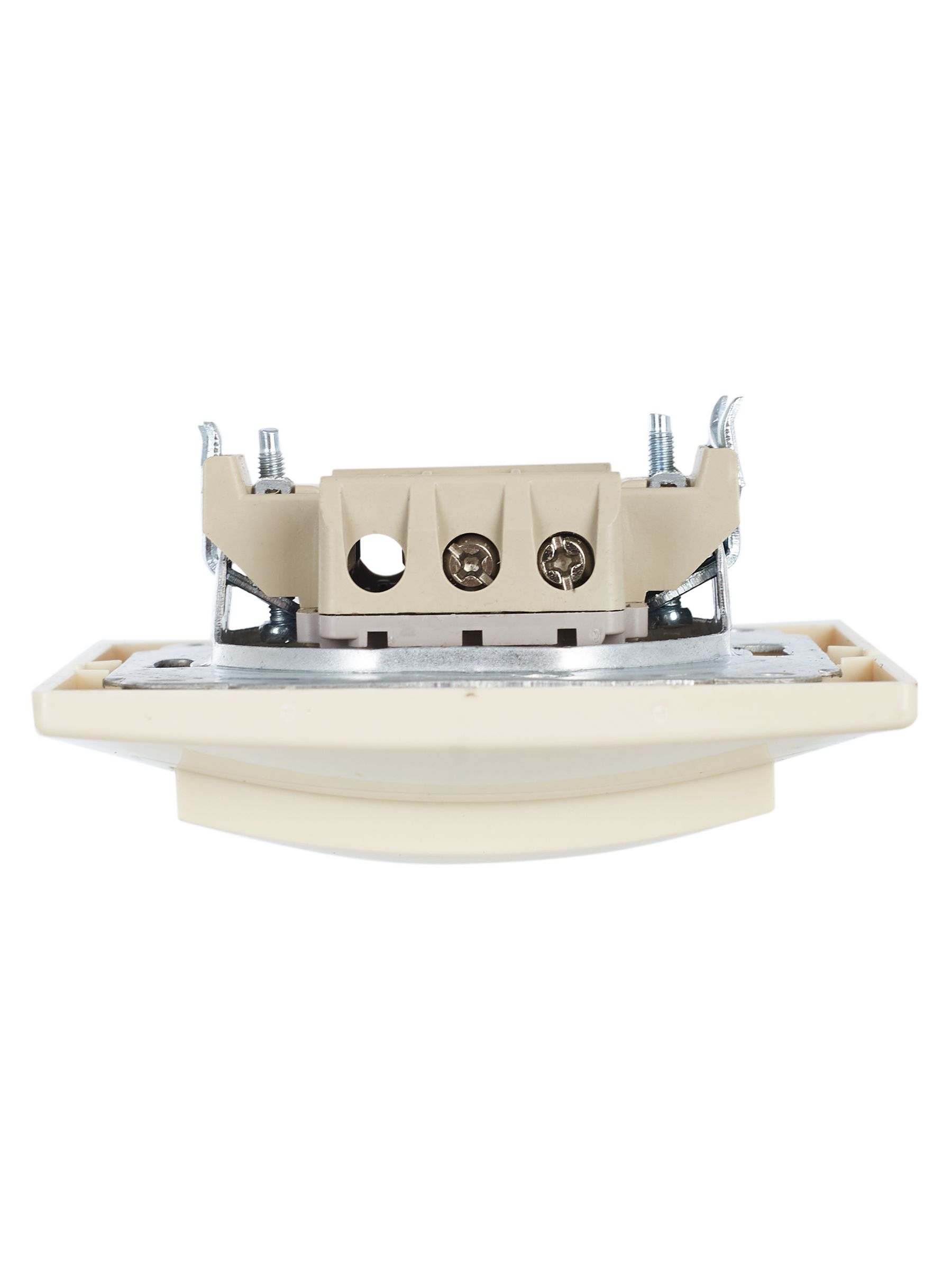 Выключатель ВСп 10-1-0-ККм одноклавишный проходной 10А КВАРТА (кремовый) ИЭК