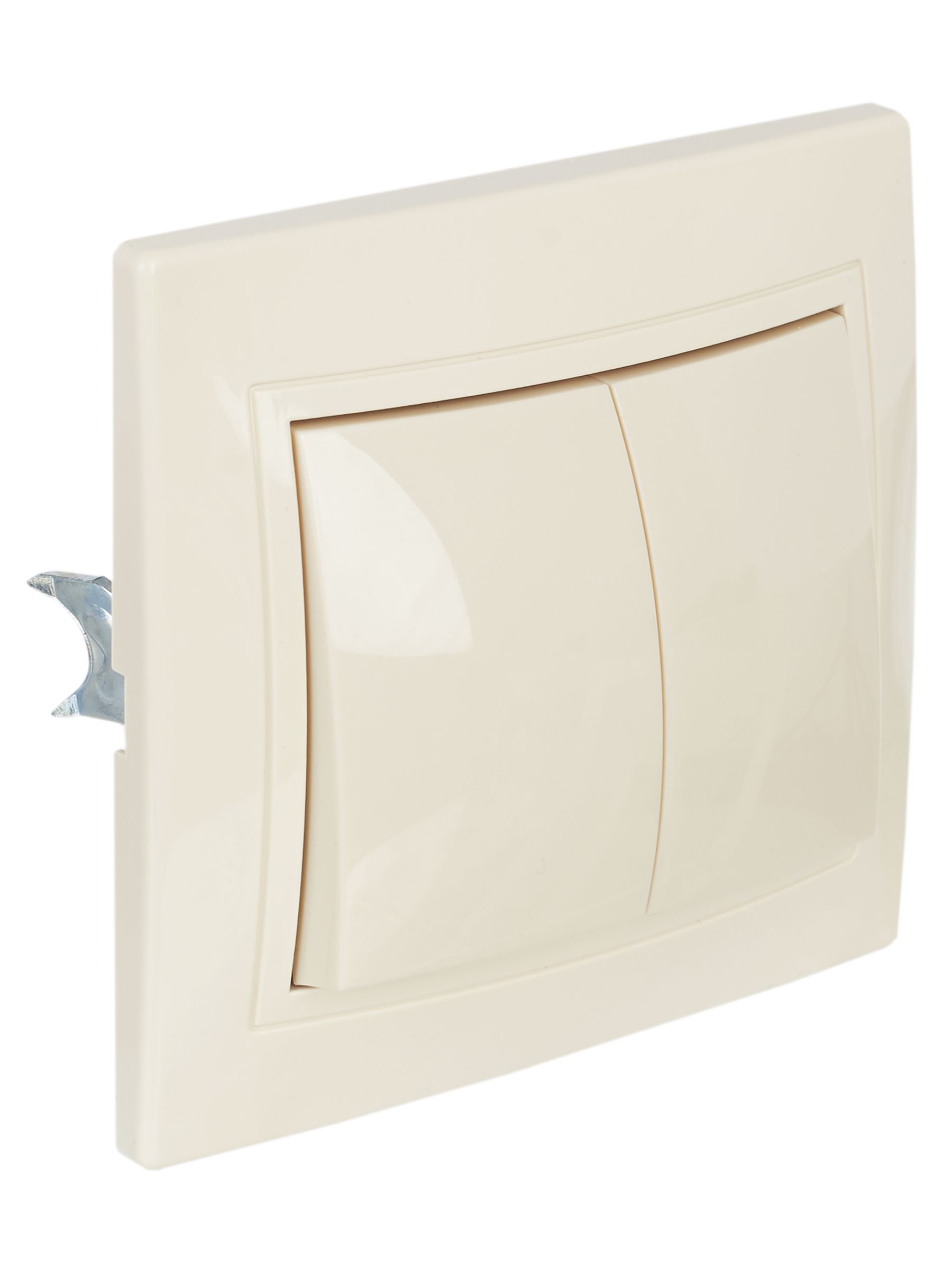 Выключатель ВС 10-2-0-ККм двухклавишный 10А КВАРТА (кремовый) ИЭК