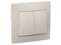 Выключатель ВС 10-2-0-ККм двухклавишный 10А КВАРТА (кремовый) ИЭК