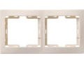 Рамка РГ-2-ККм 2местная горизонтальная КВАРТА (кремовый) ИЭК
