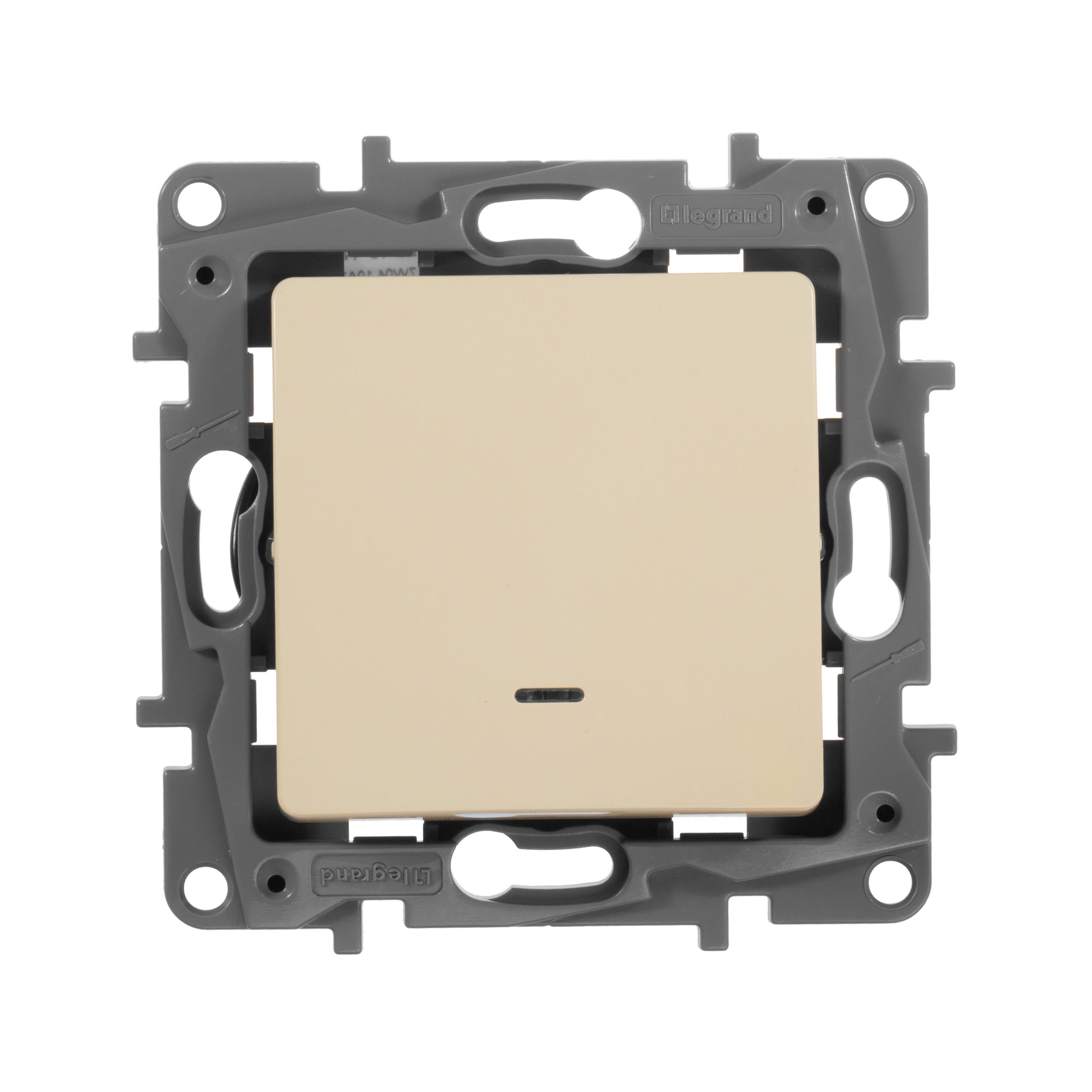 Переключатель 1-клавишный с подсвет автоматические клеммы 10АХ слоновая кость /672315/