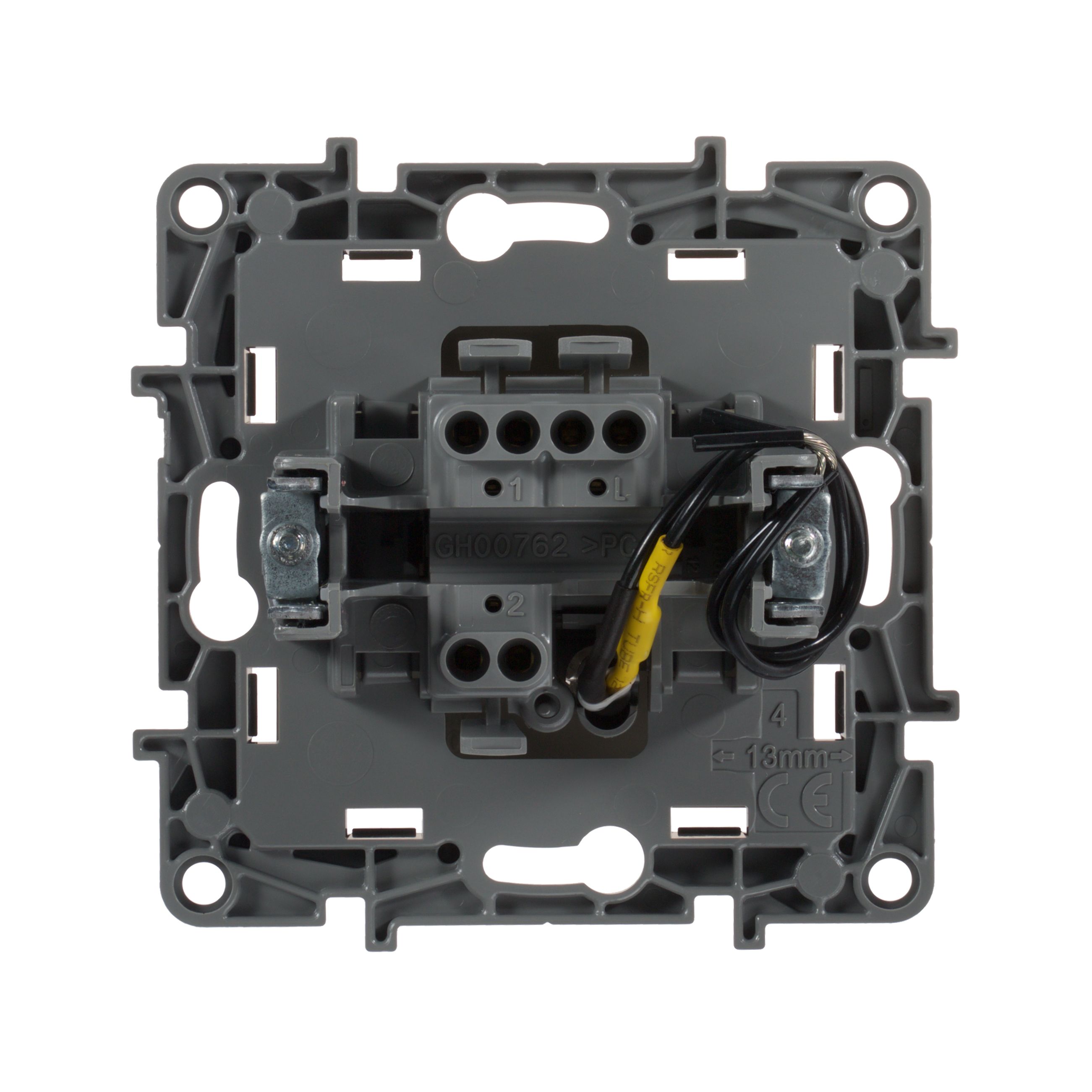 Переключатель 1-клавишный с подсвет автоматические клеммы 10АХ слоновая кость /672315/