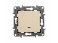 Переключатель 1-клавишный с подсвет автоматические клеммы 10АХ слоновая кость /672315/