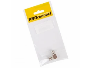 Переходник антенный, (гнездо F - гнездо TV), угловой (1шт.) (пакет)  PROconnect