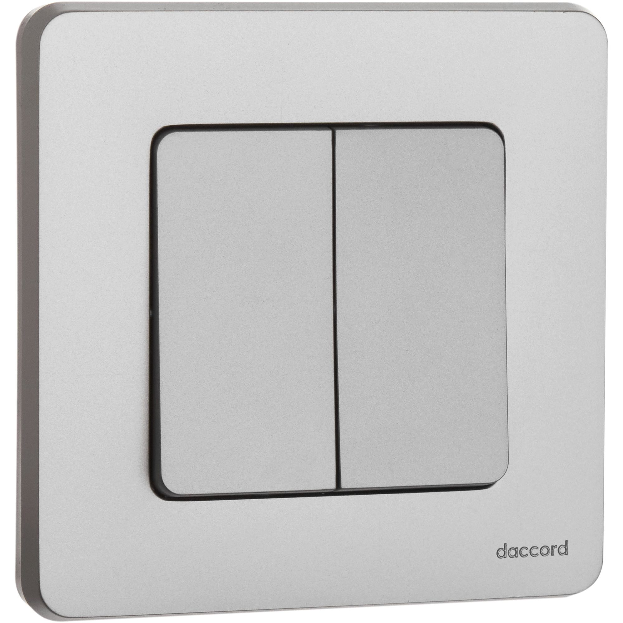 Выключатель 2-клавишный INSPIRIA, алюминий /673622/