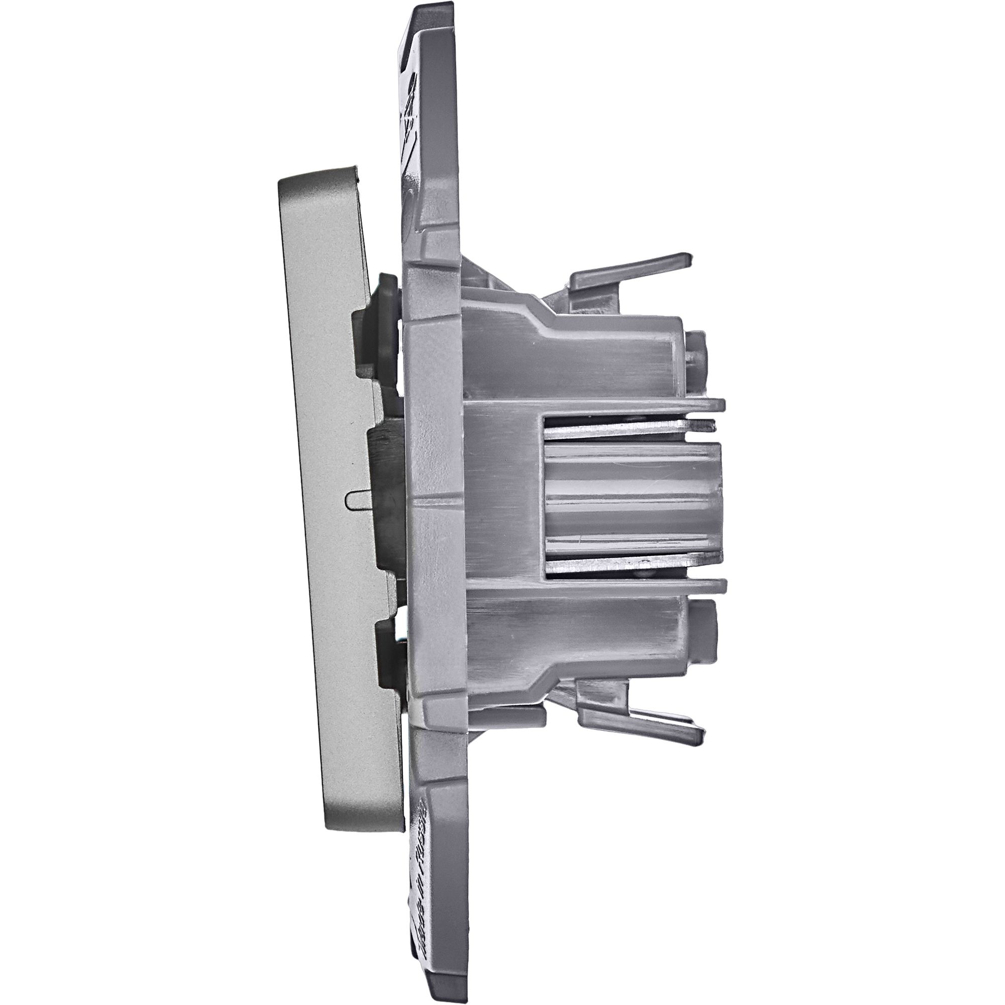 Выключатель 2-клавишный INSPIRIA, алюминий /673622/