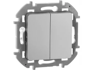 Выключатель двухклавишный INSPIRIA, алюминий /673622/