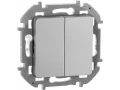 Выключатель 2-клавишный INSPIRIA, алюминий /673622/