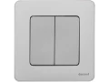Выключатель 2-клавишный INSPIRIA, алюминий /673622/