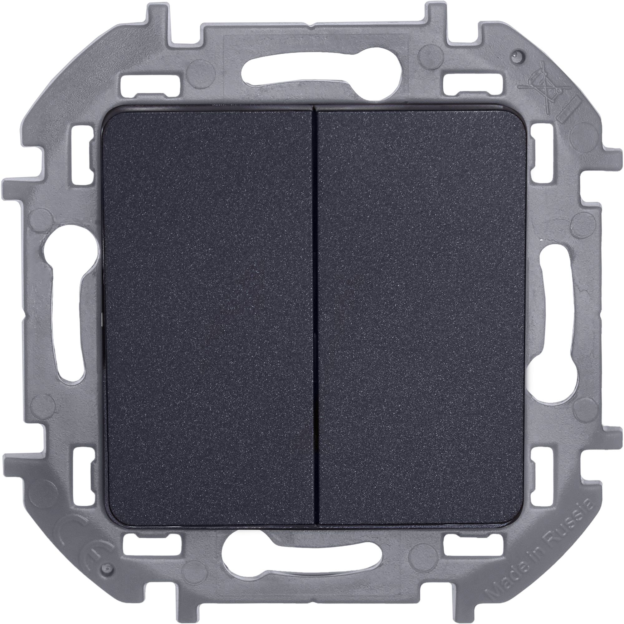 Выключатель 2-клавишный INSPIRIA, антрацит /673623/