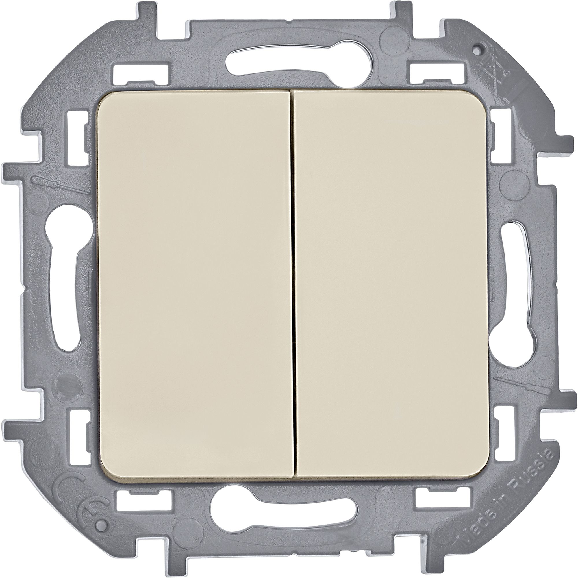 Выключатель 2-клавишный INSPIRIA, слоновая кость /673621/