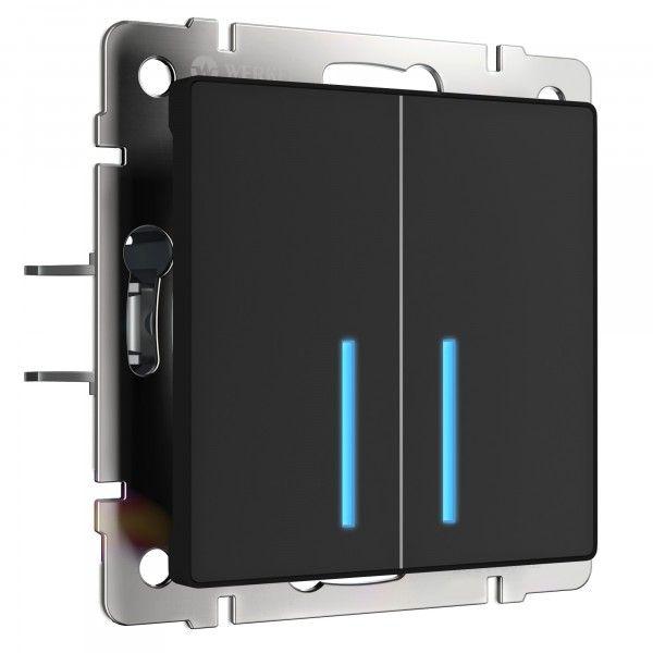 Сенсорный выключатель 2-клавишный с функцией Wi-Fi /W4520608 (черный)