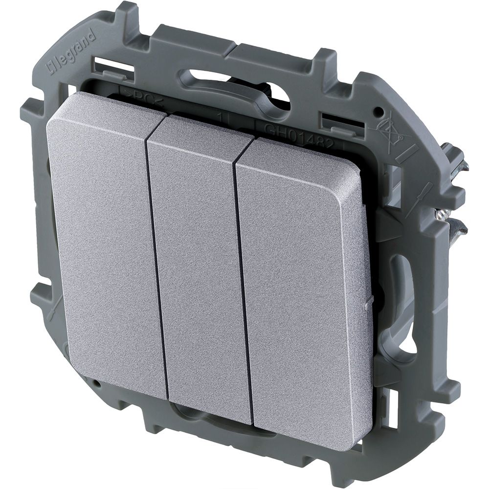 Выключатель 3-клавишный INSPIRIA, алюминий /673642/