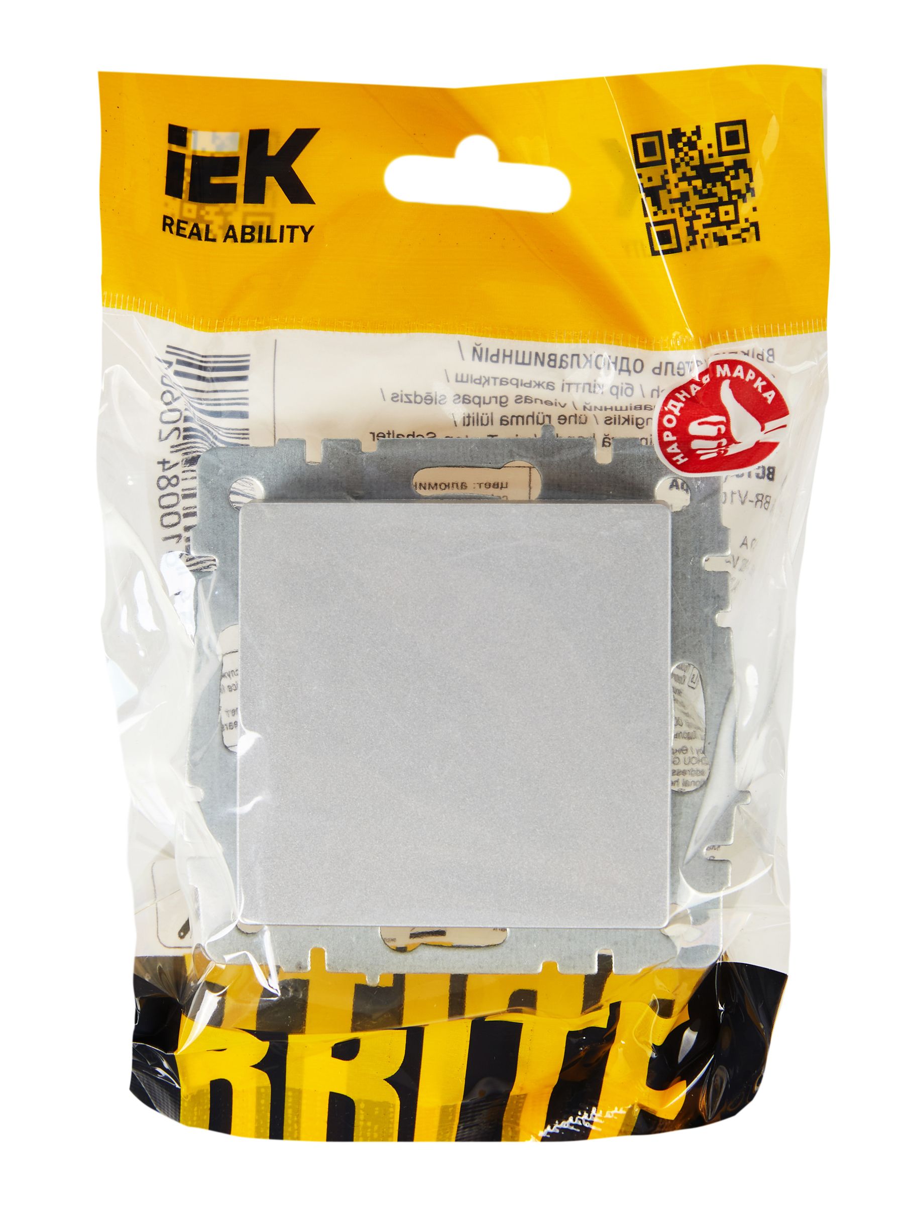 Выключатель 1-клавишный 10А ВС10-1-0-БрА алюминий BRITE ИЭК