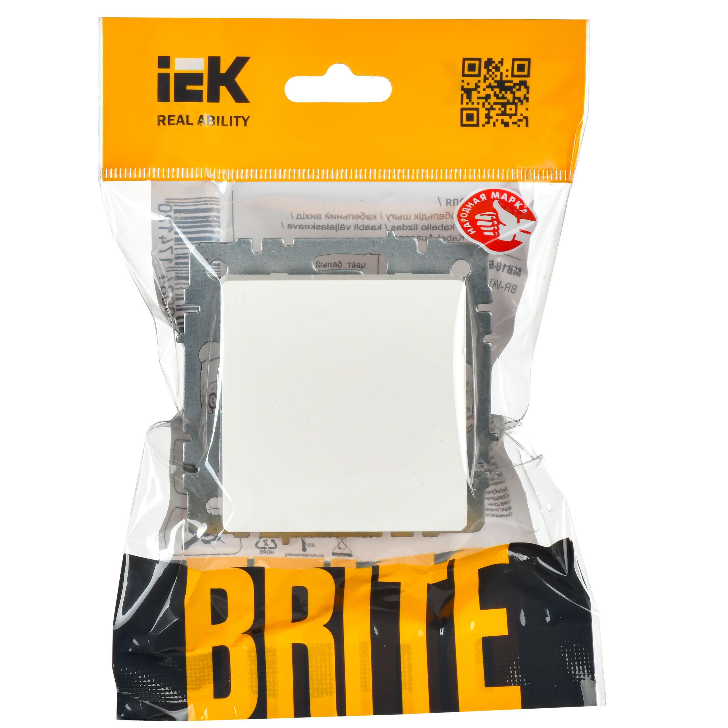 Выключатель 1-клавишный 10А ВС10-1-0-БрБ белый BRITE ИЭК