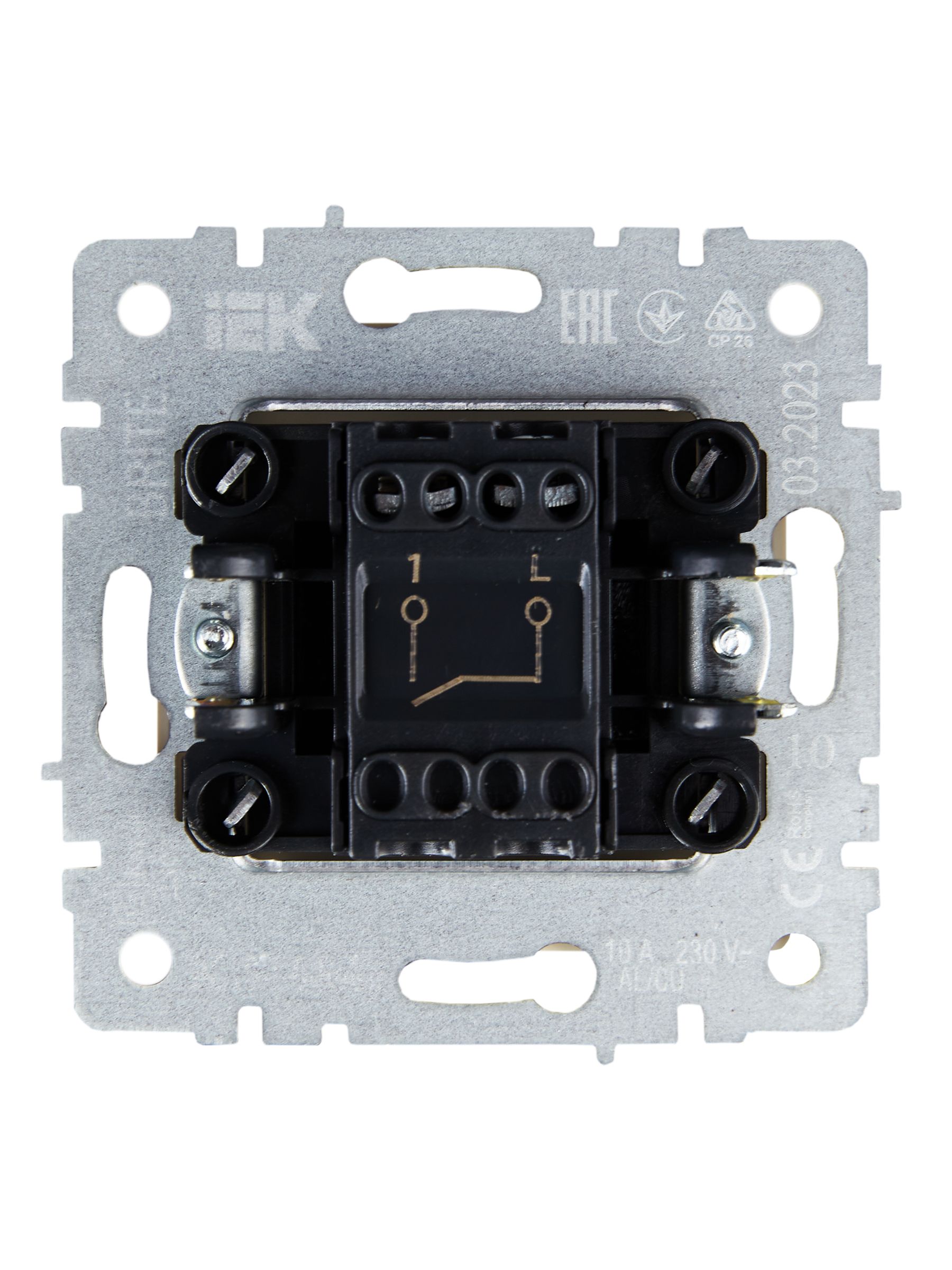 Выключатель 1-клавишный 10А ВС10-1-0-БрКр бежевый BRITE ИЭК