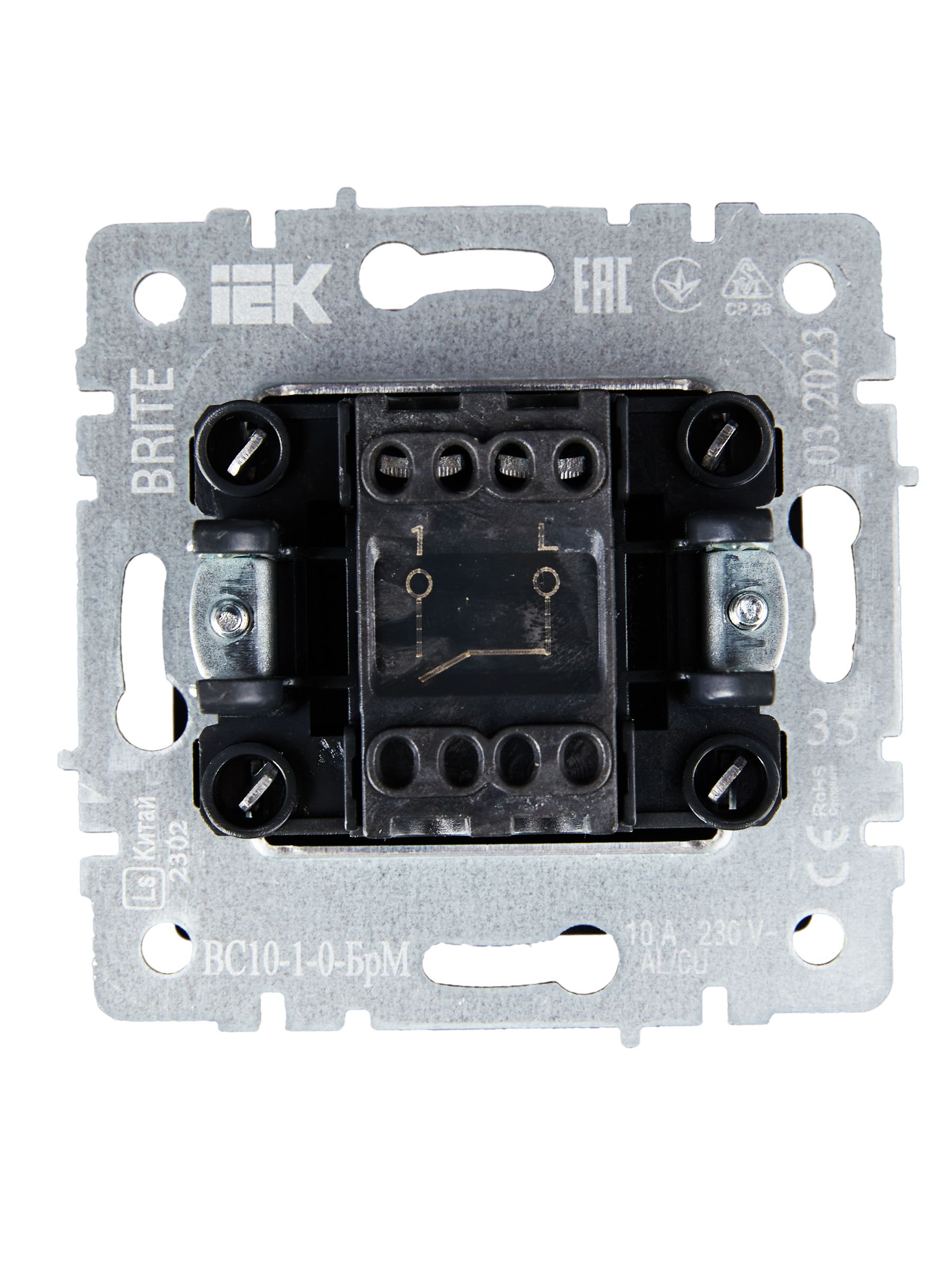 Выключатель 1-клавишный 10А ВС10-1-0-БрМ маренго BRITE ИЭК