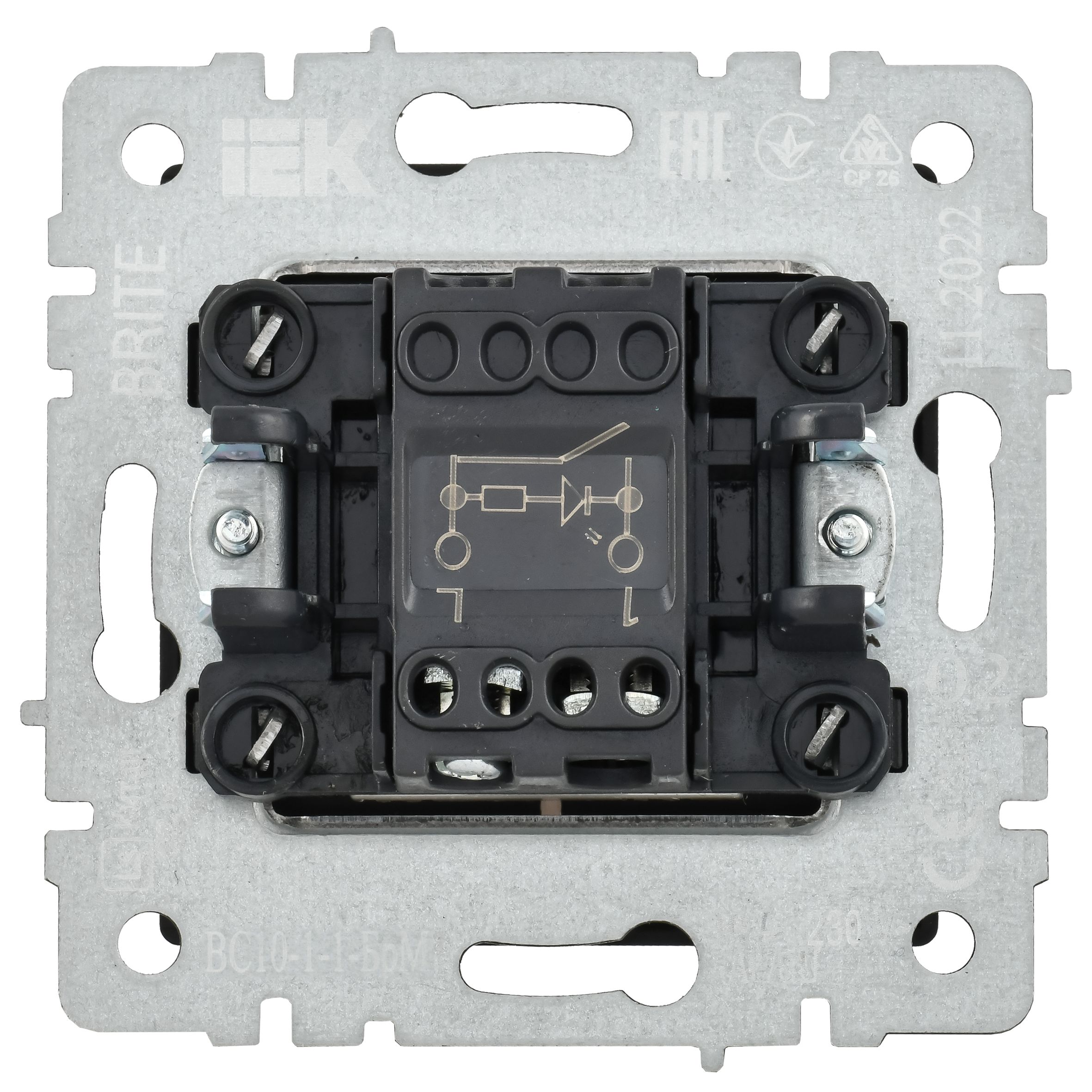 Выключатель 1-клавишный с индикацией 10А ВС10-1-1-БрМ маренго BRITE ИЭК