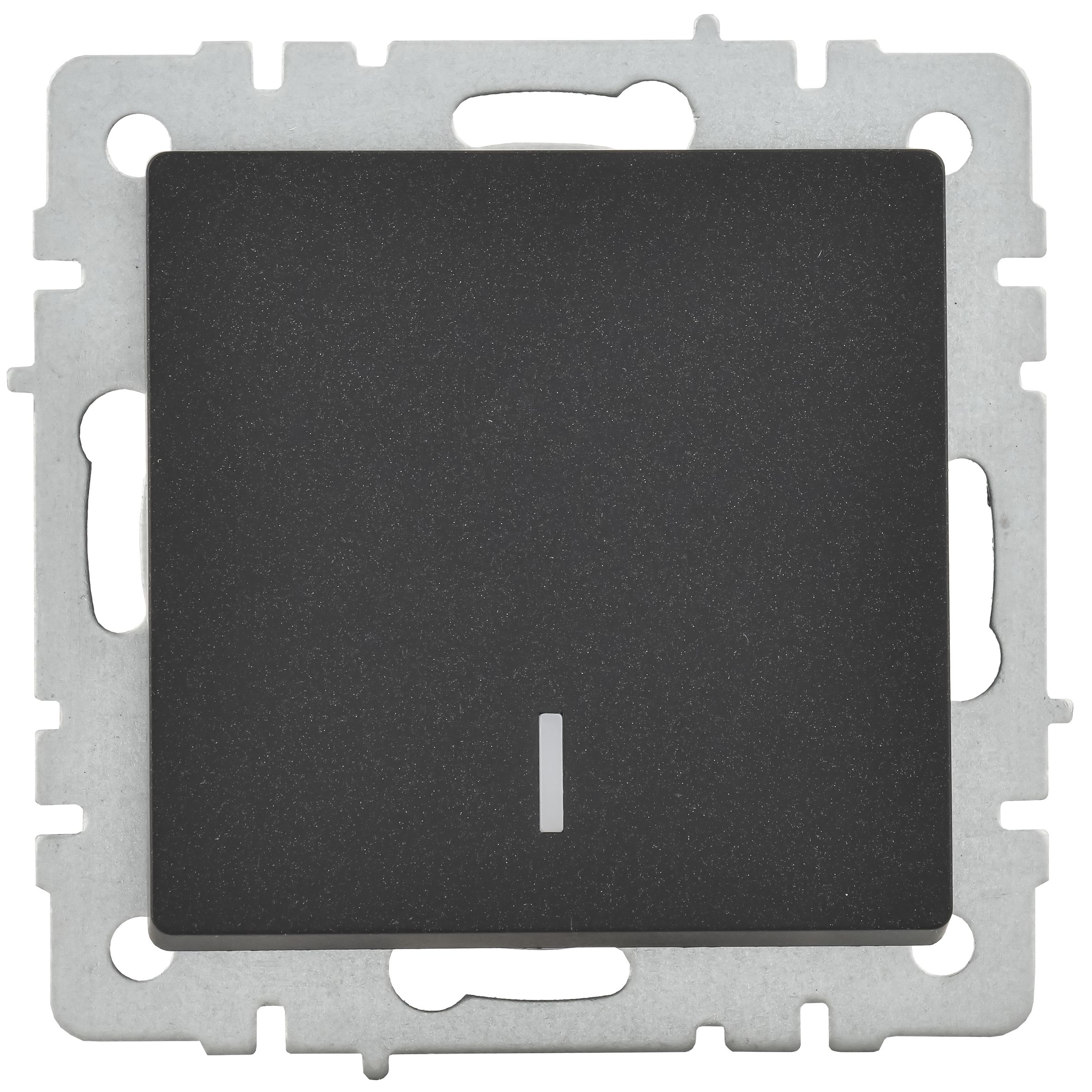 Выключатель 1-клавишный с индикацией 10А ВС10-1-1-БрЧ черный BRITE ИЭК