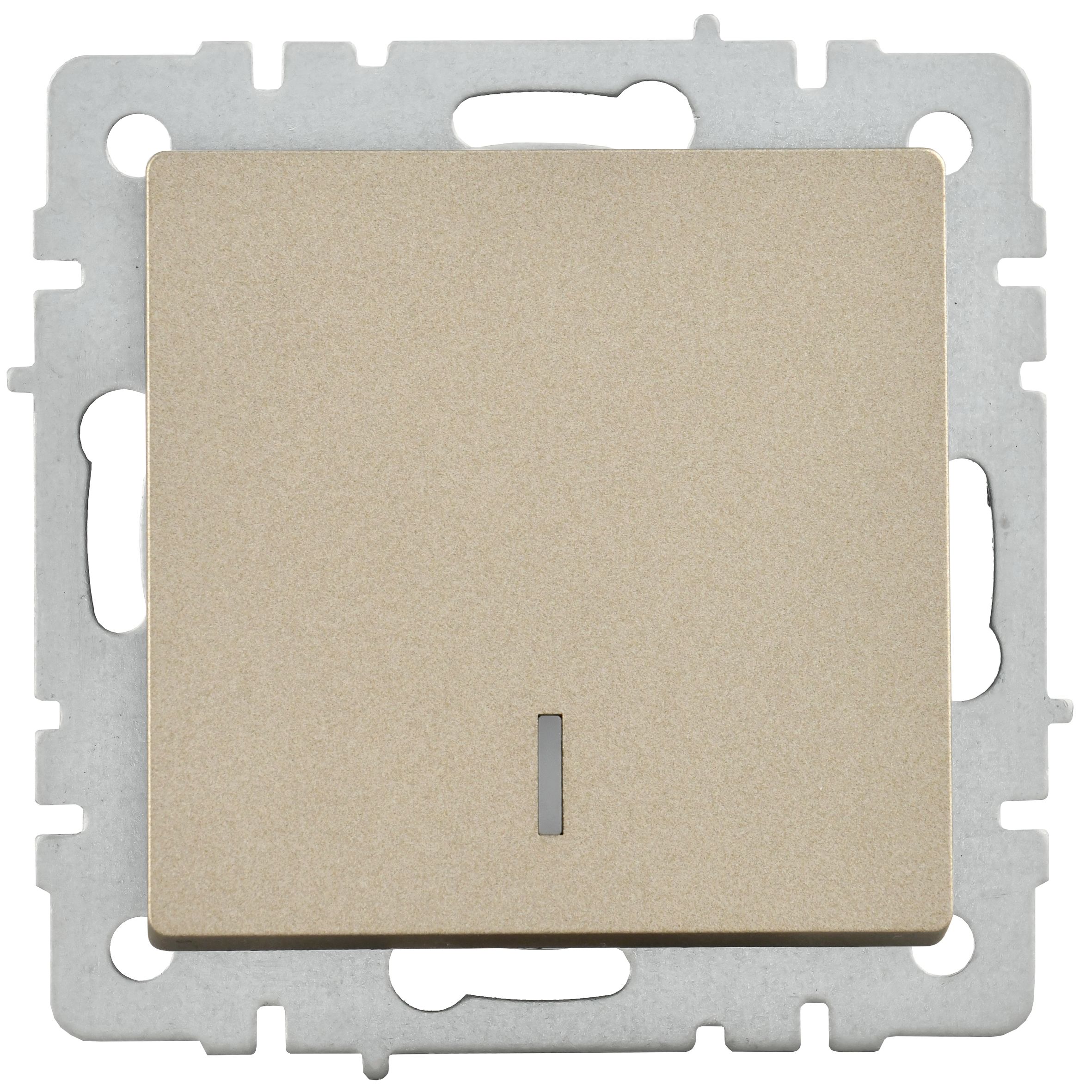 Выключатель 1-клавишный с индикацией 10А ВС10-1-1-БрШ шампань BRITE ИЭК